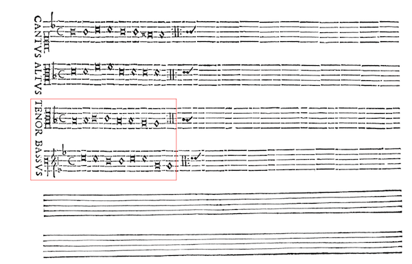 Diego Ortiz, *Recercada qvinta sobre tenores* *(tenor* part). *Trattado de glosas*, Rome 1553, p. 54 Diego Ortiz, *Recercada qvinta sobre tenores* *(tenor* part). *Trattado de glosas*, Rome 1553, p. 54