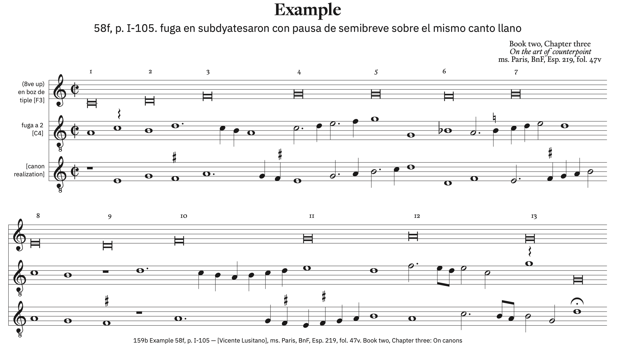 159b Example 58f, p. I-105 &ndash; with ficta and canon resolution