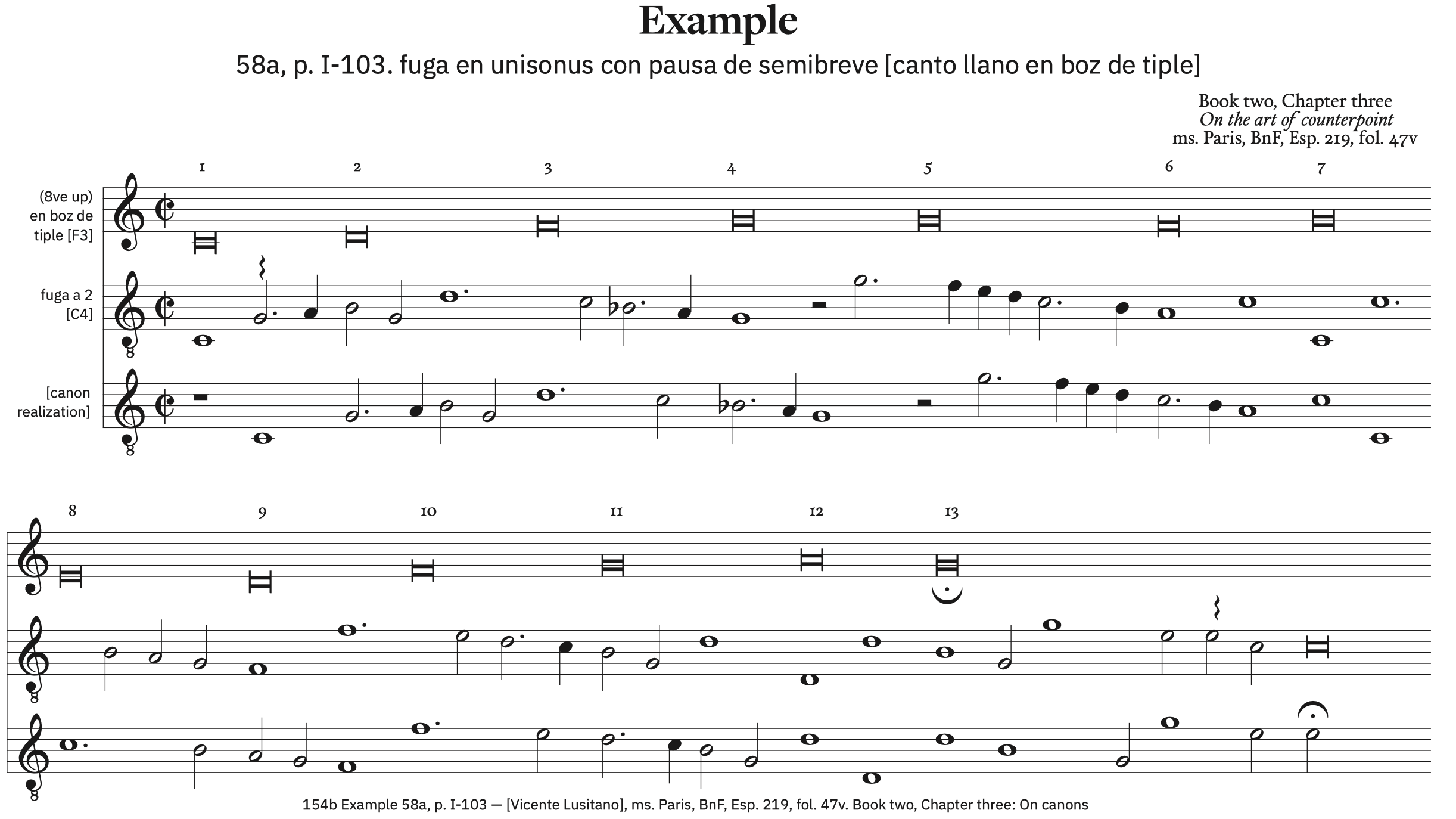 154b Example 58a, p. I-103 &ndash; with ficta and canon resolution
